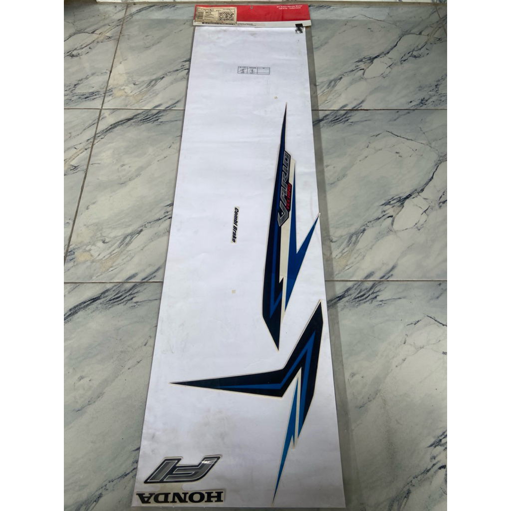 Sticker Body kiri Putih Biru Honda Vario 125 Esp 871X0-K60-B202BL