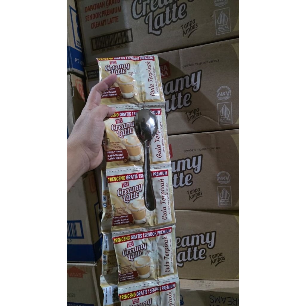 

Tora bika Creamy latte 1 renteng gratis Sendok premium