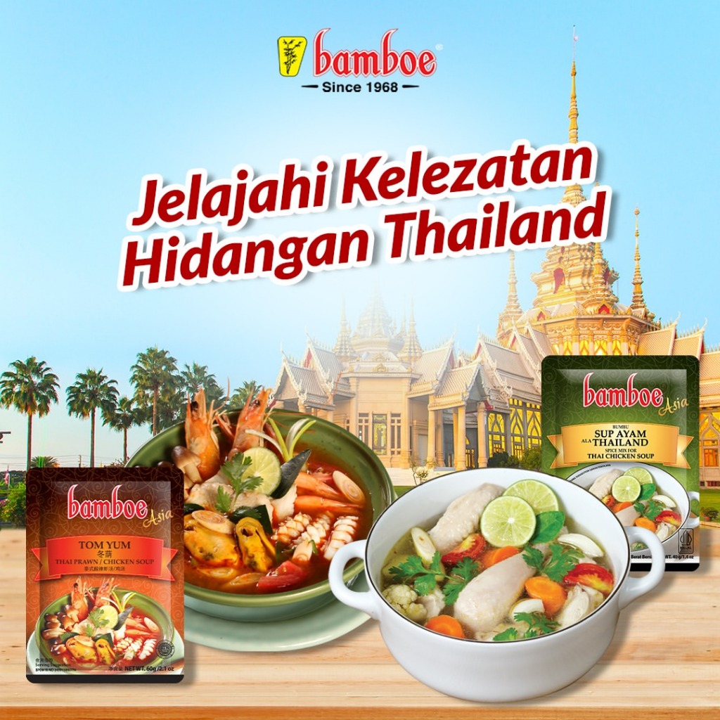 

BAMBOE TOM YUM 60gr - Bumbu Tomyum Asia Instan - Kheiza Frozen
