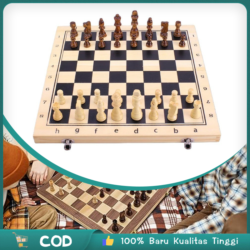 Papan Catur Lipat Magnet  39x39 Cm Papan Catur Kayu Superior Papan Catur Magnet
