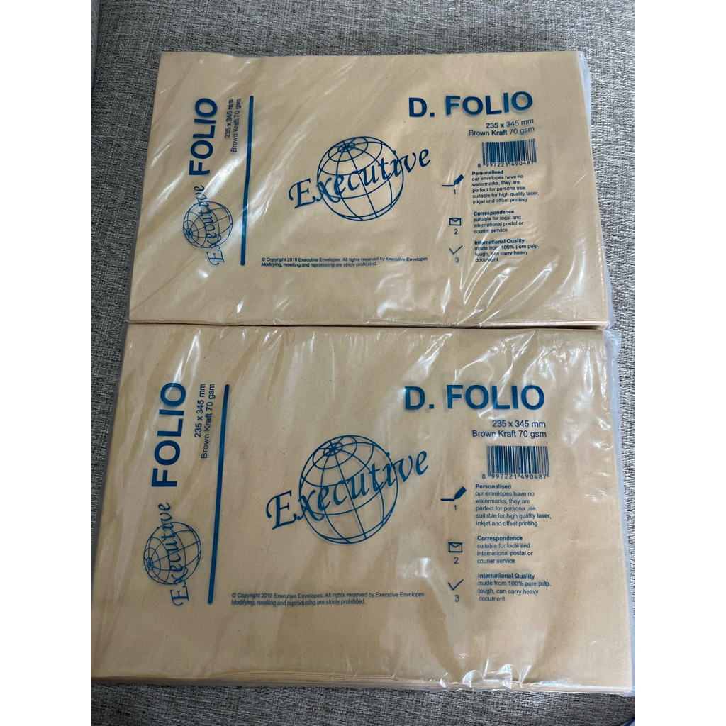 

[100pcs] amplop coklat ukuran Folio F4