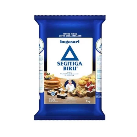 

Segitiga Biru Premium 1kg Tepung Terigu Bogasari Serbaguna Protein Sedang