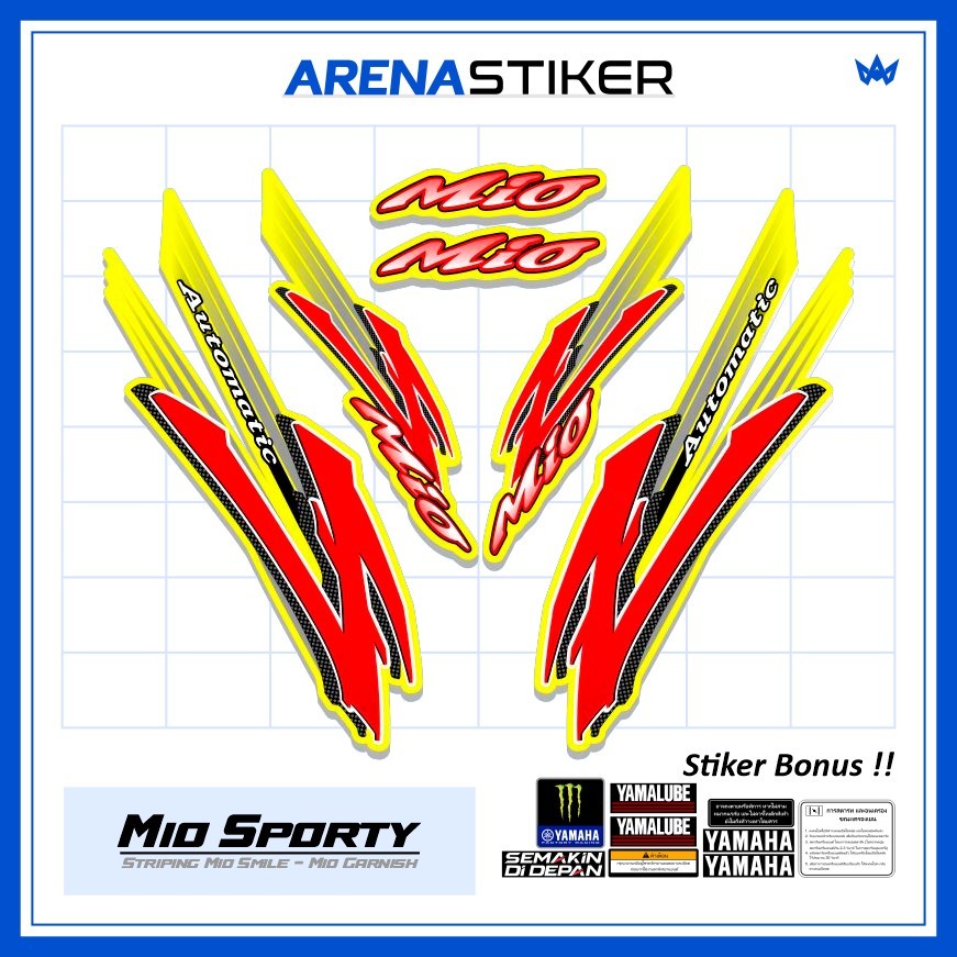 Motif MS55c Stiker Motor Mio Sporty Smile Urban Sticker Striping Setriping Setiker Settriping Skotle