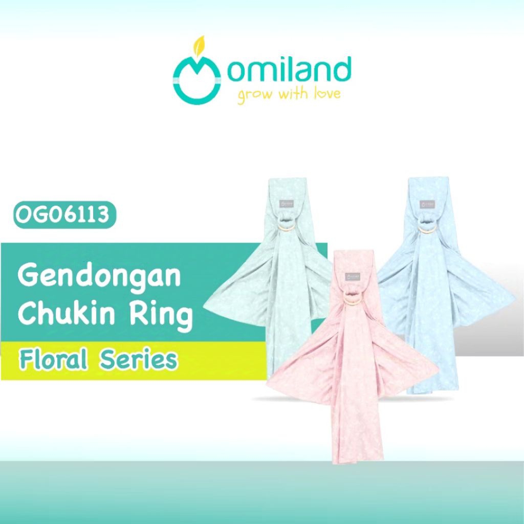 OMILAND Gendongan Cukin Ring Floral / Gendongan Cukin Gendongan Kain Omiland