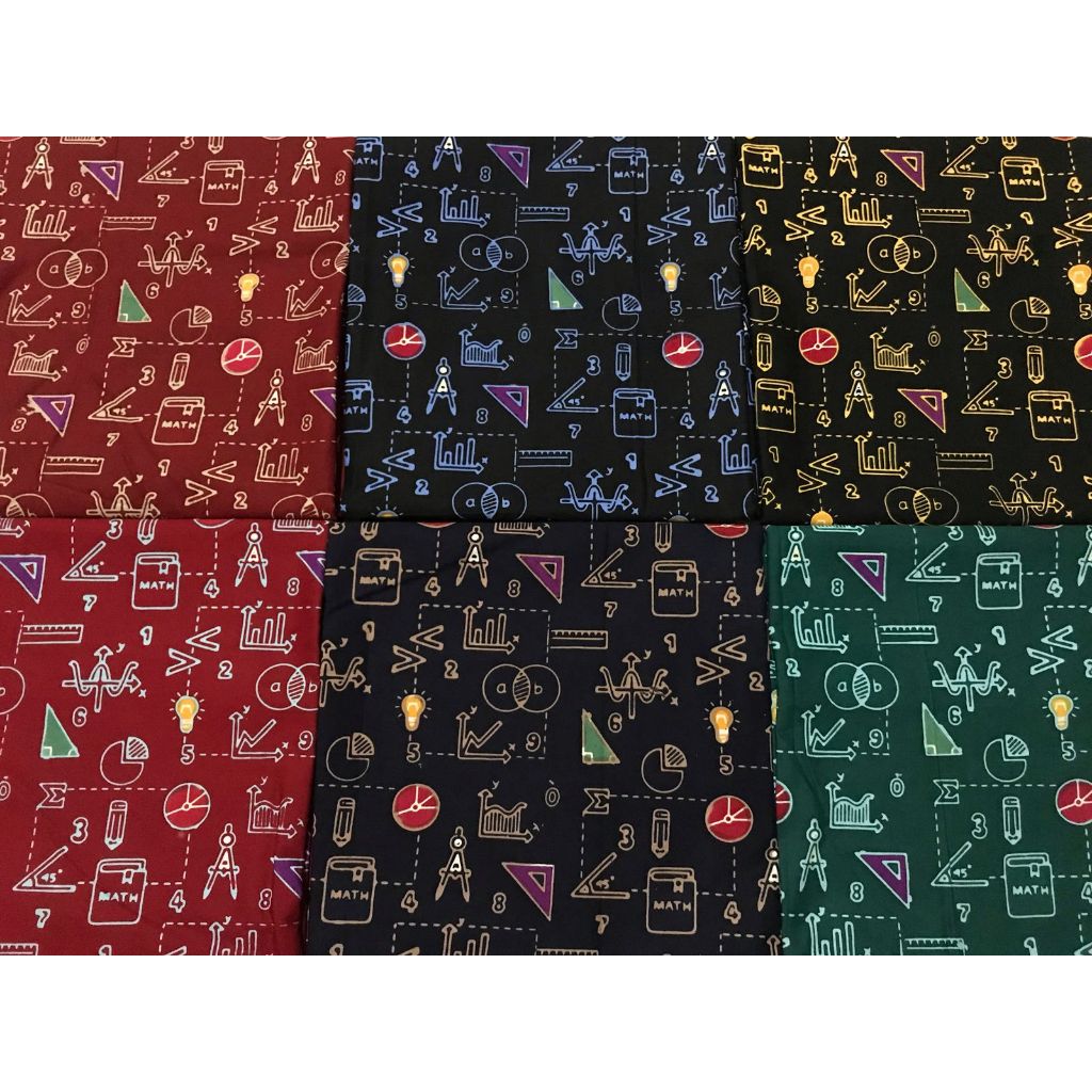 Batik Matematika Terbaru Motif Mix Cap Kombinasi Tulis (Handmade)
