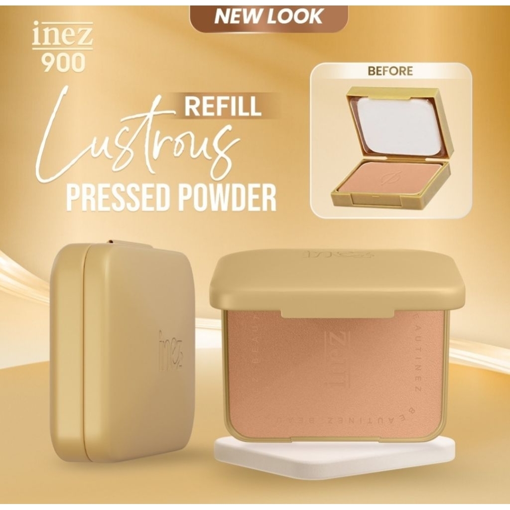 INEZ 900 REFILL LUSTROUS PRESS POWDER/refil bedak inez gold