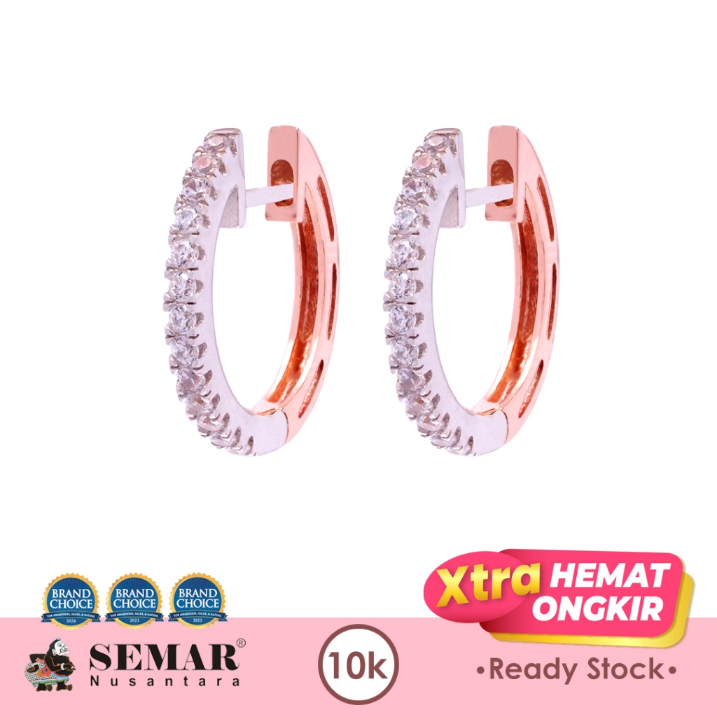 Anting Emas Rose White List 10K Semar Nusantara