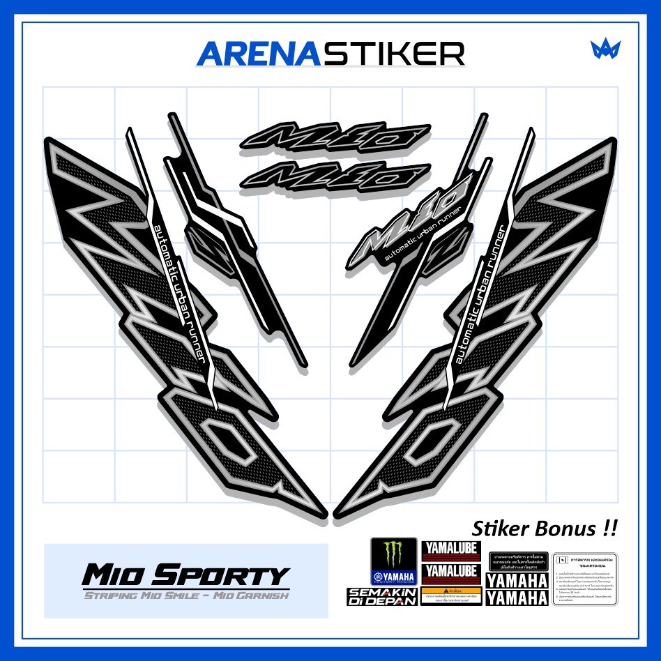 Motif MS60c Stiker Motor Mio Sporty Smile Urban Sticker Striping Setriping Setiker Settriping Skotle