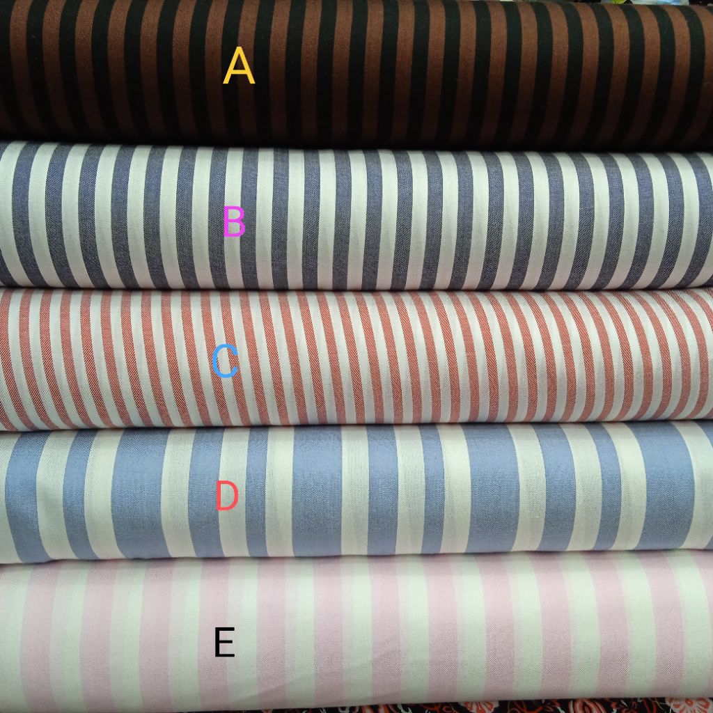 KAIN KATUN RAYON TWILL PREMIUM IMPORT MOTIF SALUR