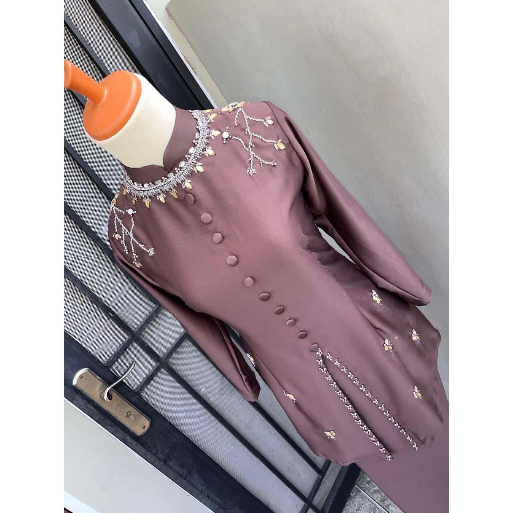 VILIA Kebaya Kurung Melayu Payet – Baju Bridesmaid, Wisuda, Lamaran, Kondangan
