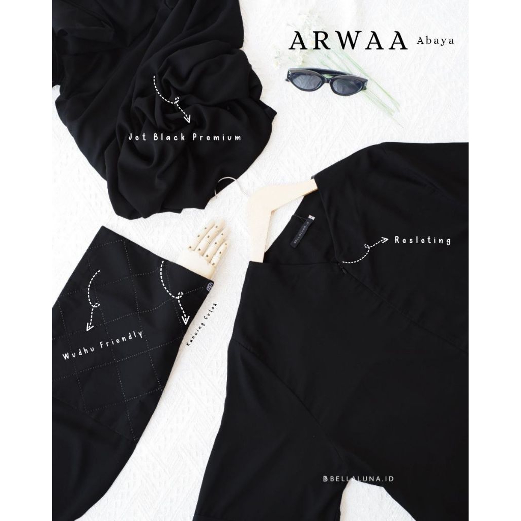 ARWAA ABAYA BELLALUNA/ ARWA ABAYA BELLALUNA/ABAYA ARAB/ GAMIS JETBLACK/ GAMIS HITAM/ ABAYA HITAM/ GA