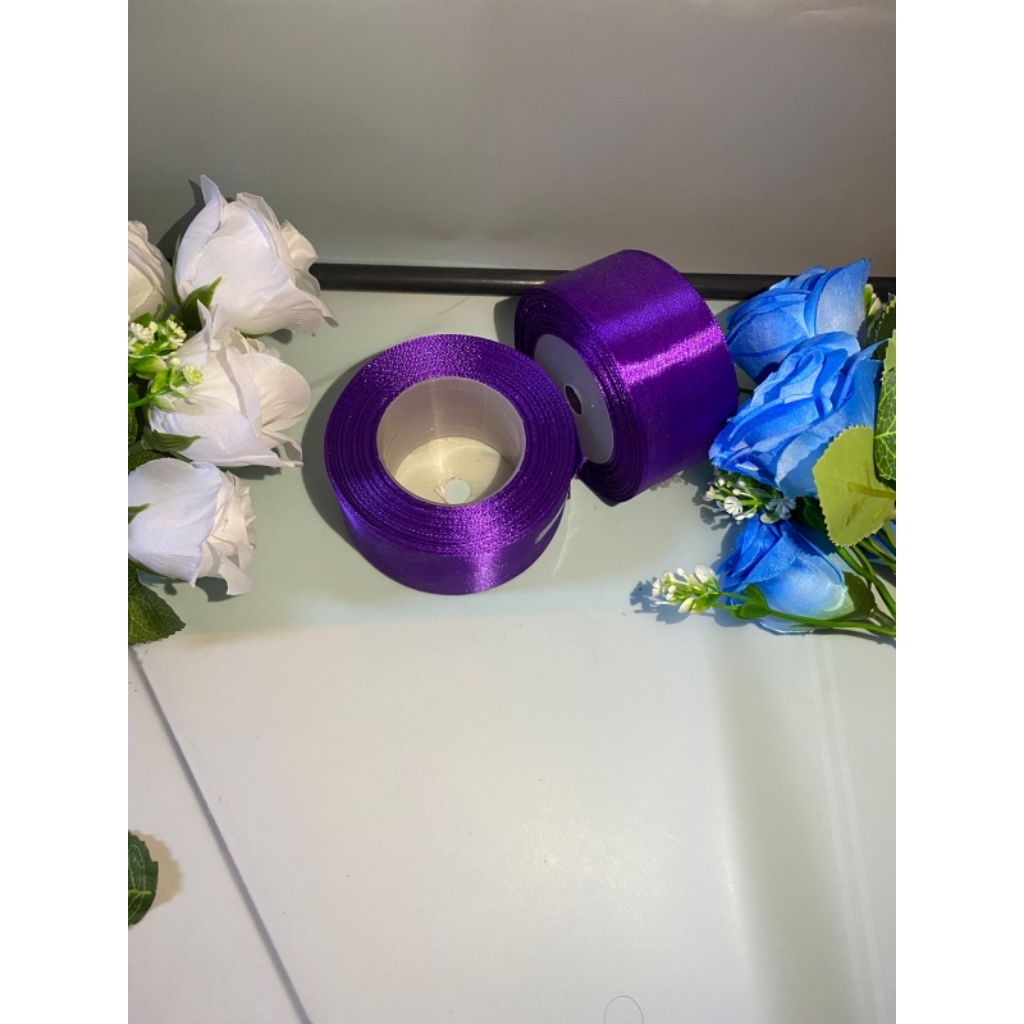 

pita satin 4cm 1,5inch pita satin bahan buket bunga 1 Roll buket pita satin dekorasi souvenir....