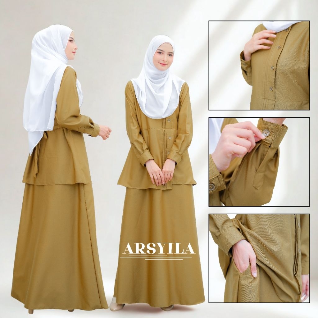 GAMIS KERJA DINAS PNS/KHAKI/PEMDA/PDH/SERAGAM/PNS WANITA MODEL TWOPIECW KAYA SETELAN
