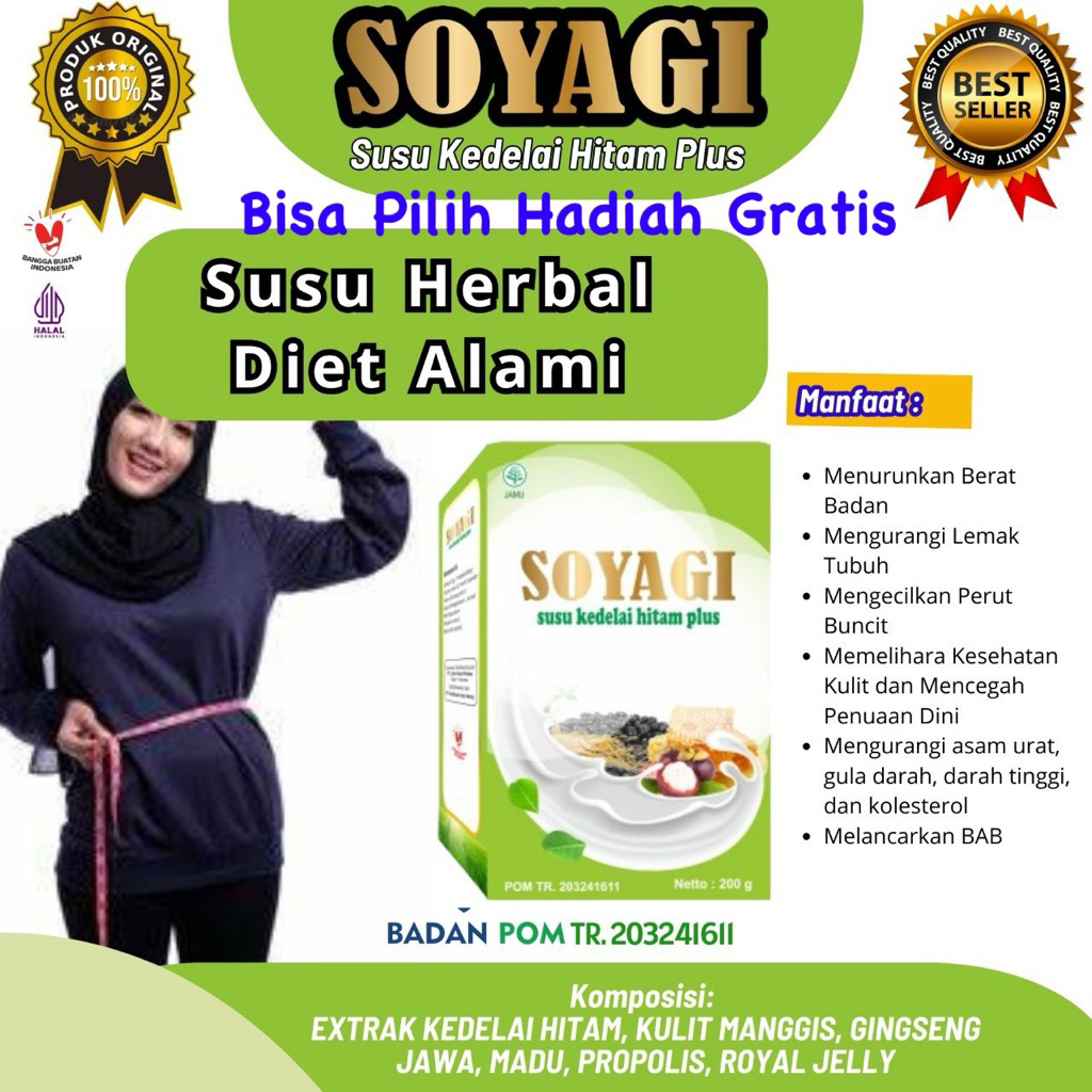 

Soyagi 200gr – Susu Kedelai Hitam Plus Herbal | Rendah Lemak, Tinggi Protein, Diet Sehat Alami