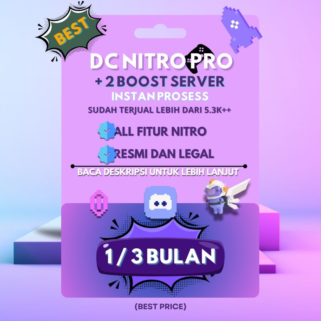 Discord Nitro 1/3 BULAN + 2 BOSST ALL DEVICE