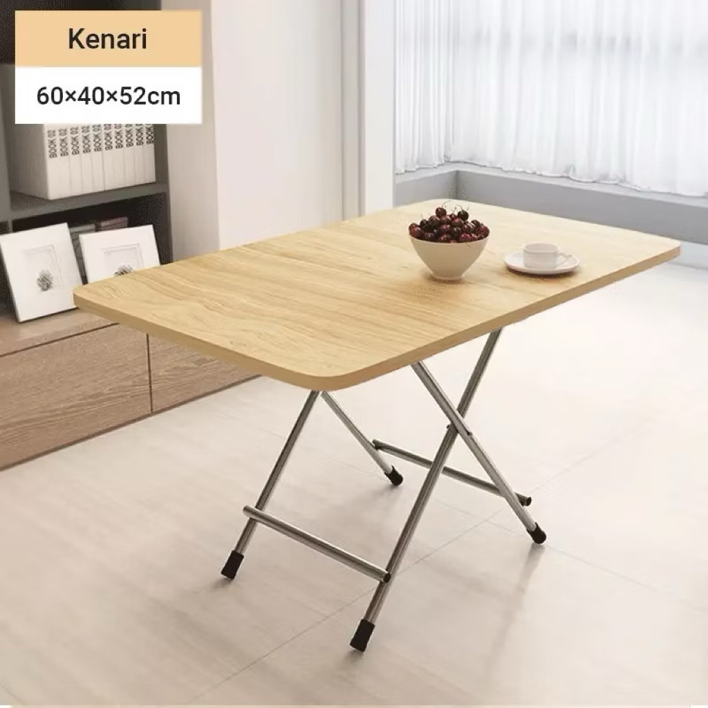 Mehaa Meja Lipat Kayu 80x80 dan 60x40/Meja Makan Lipat/Meja Makan Portable/Meja Lipat Serbaguna