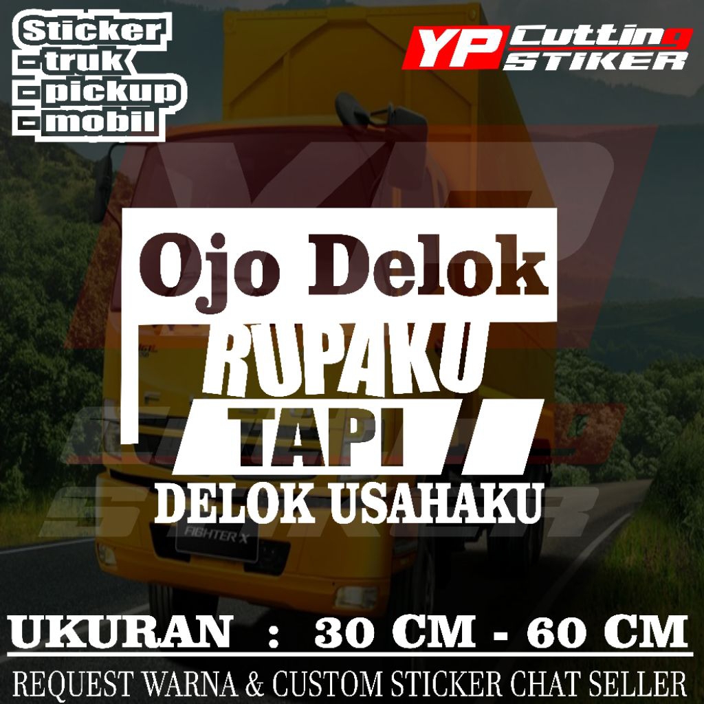 Sticker kaca truk pickup mobil ojo delok rupaku stiker kaca truk pickup keren terlaris