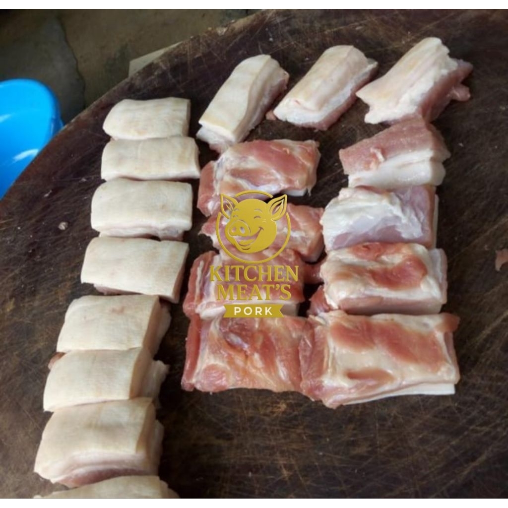 

SAMCAN 5 CM / PORK BELLY SKIN ON POTONGAN PERSEGI 5 CM (KG)