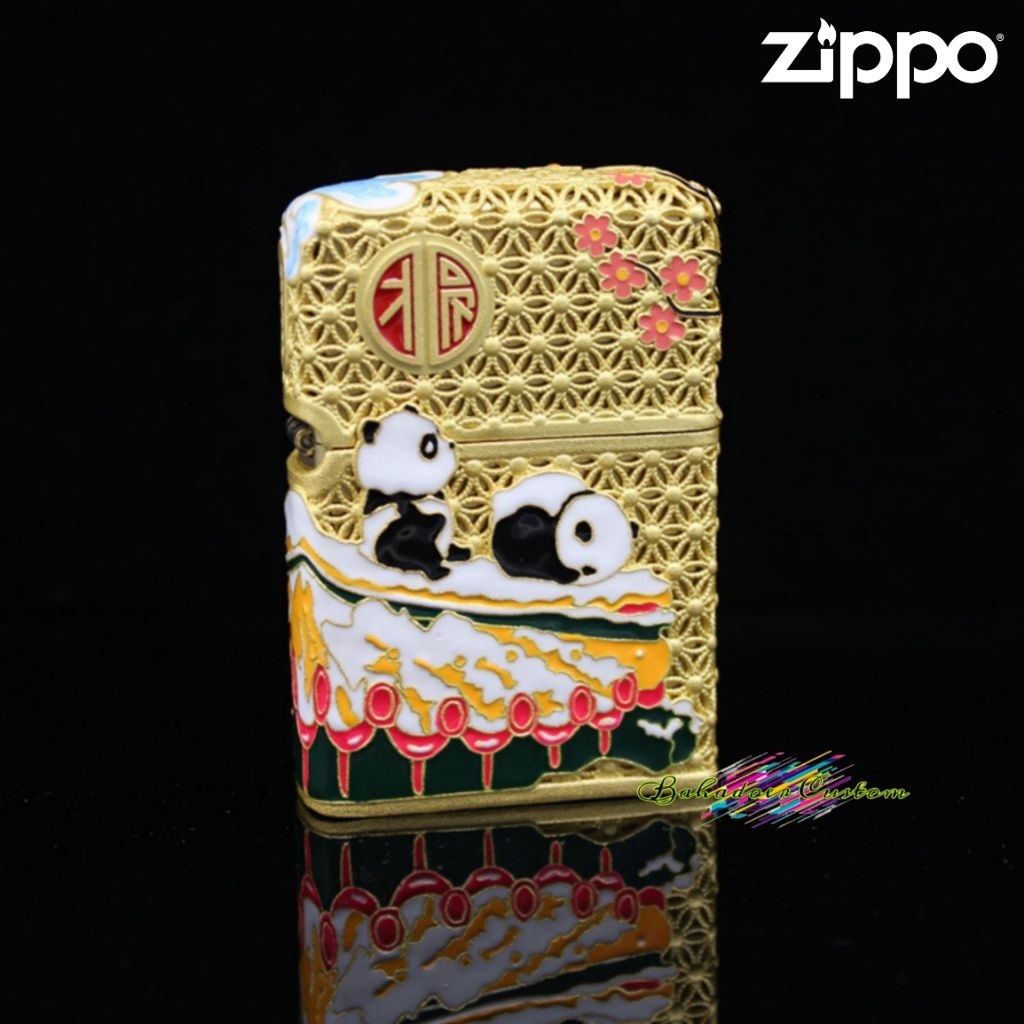 KOREK API ZIPPO FRIENDSHIP PANDA IN TOP HOUSE RARE ITEM EDITION COLECTOR ITEM 100% ORIGINAL USA QUAL