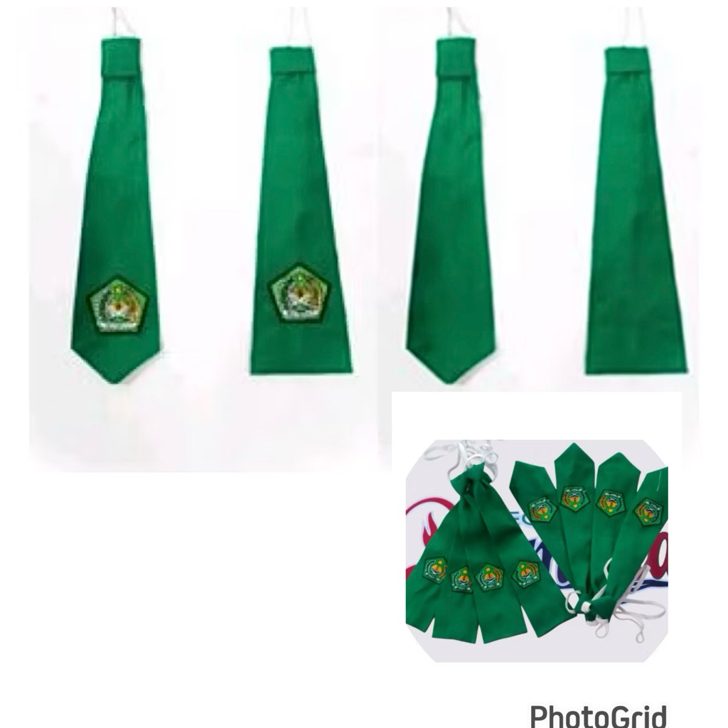 Dasi HIJAU Seragam Sekolah MI Logo Bordir Dan Polos Putra Putri / Dasi MI / Dasi Madrasah ibtidaiyah
