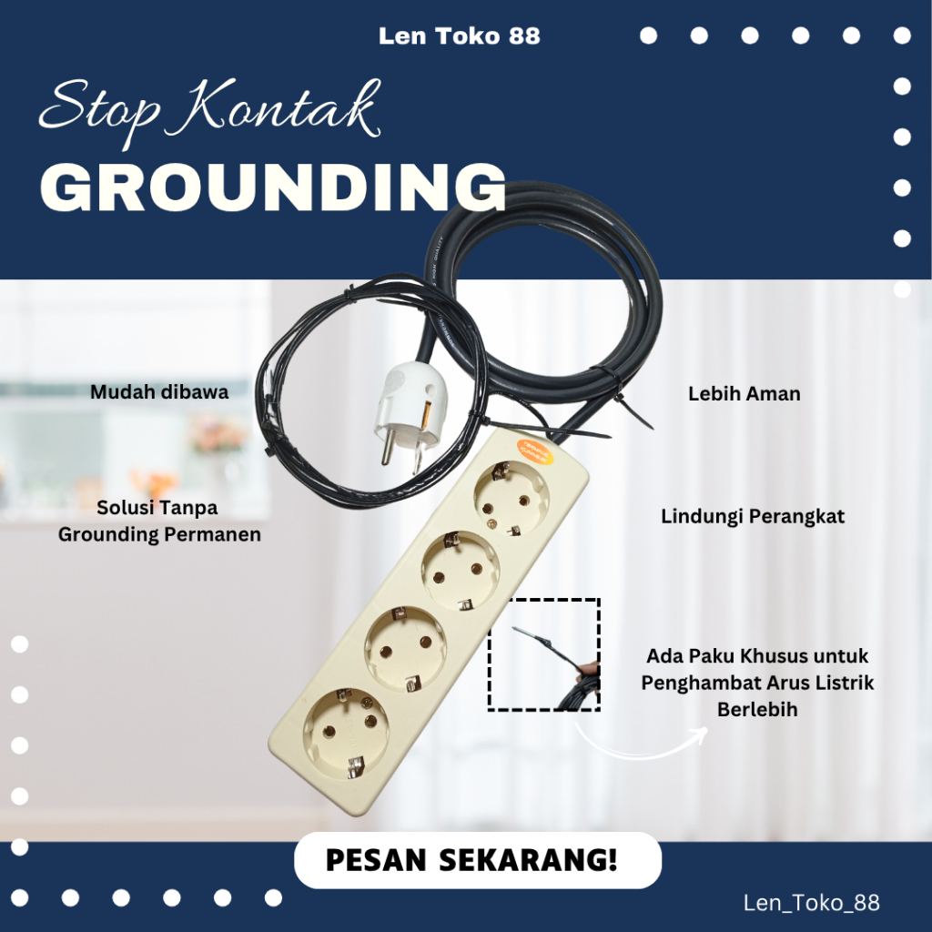 Stop kontak Grounding Portabel Tembok Listrik statis (Grounding)