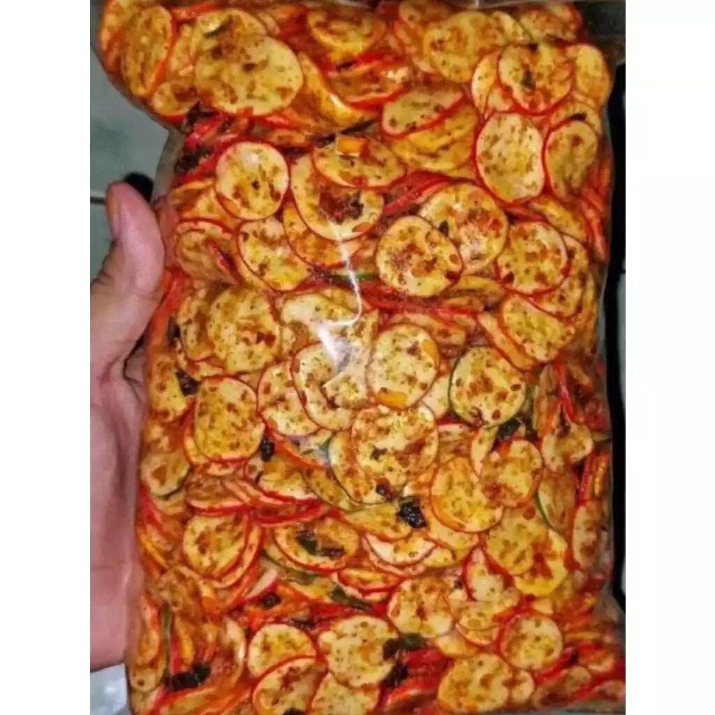 

KERUPUK SEBLAK 1kg / KERUPUK BAWANG DAUN JERUK