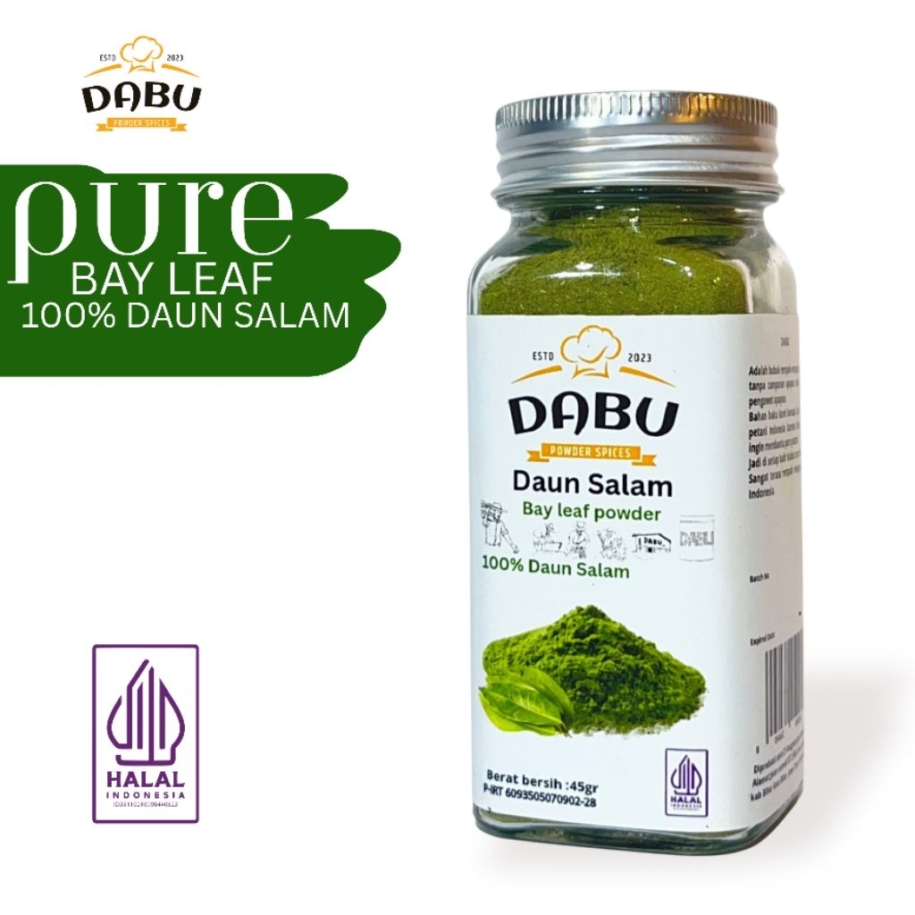 

Daun Salam Bubuk murni 100% BAY LEAF DABU-bumbu rempah alami