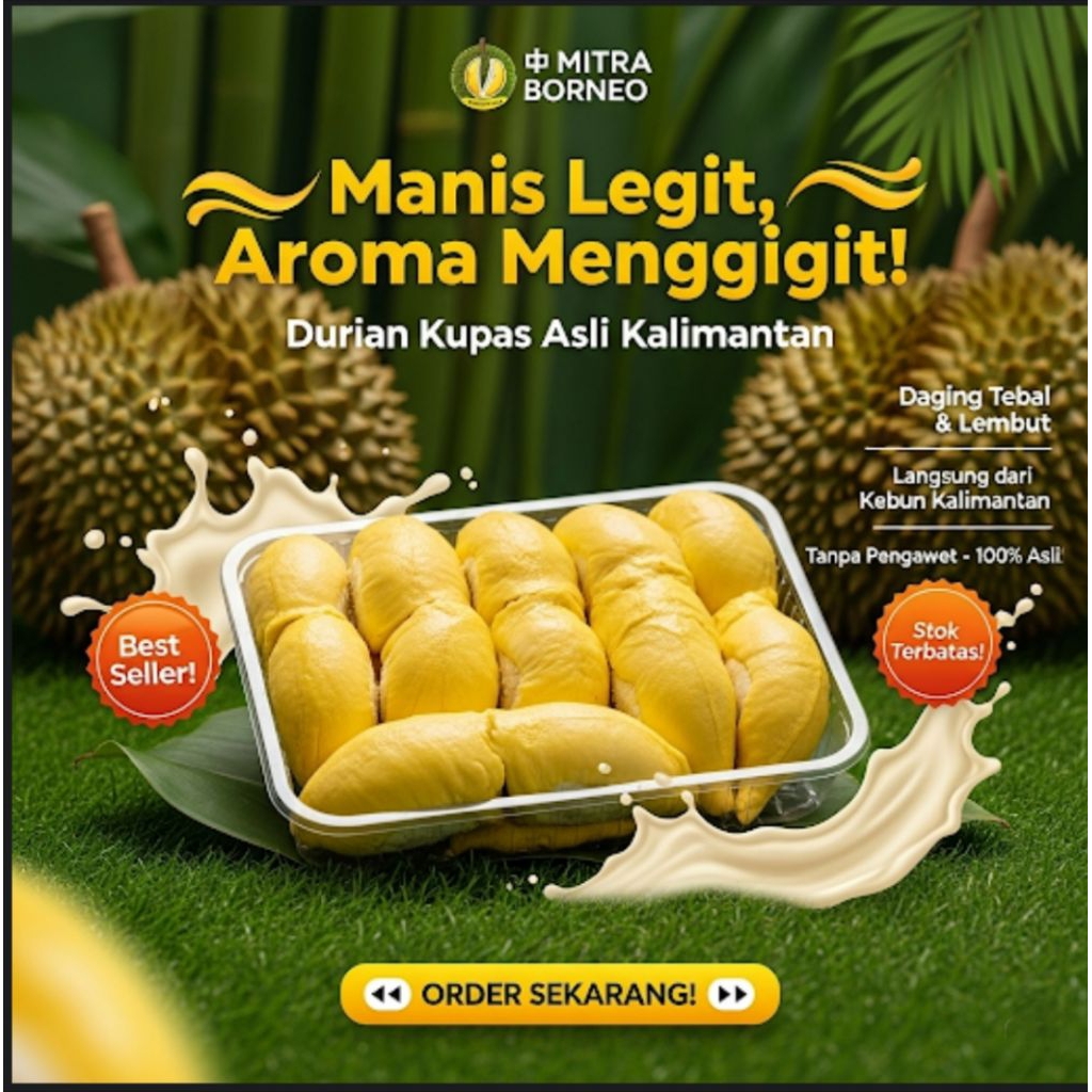 

Durian Kupas Lokal Kalimantan – Manis & Daging Tebal – 200 Gram