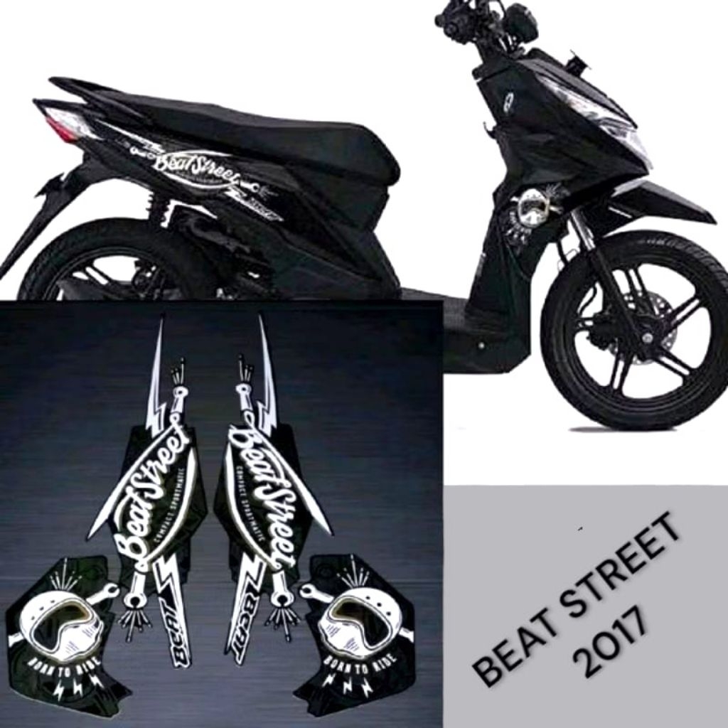 Stiker Striping Motor Beat Street 2017 Hitam