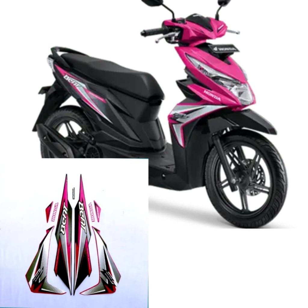 Stiker Striping Motor Beat Iss 2018 Pink