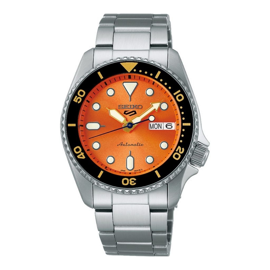 Jam Tangan Pria SEIKO 5 Sports SRPK35K1 srpk35 5KX Midi Automatic Orange Dial Original
