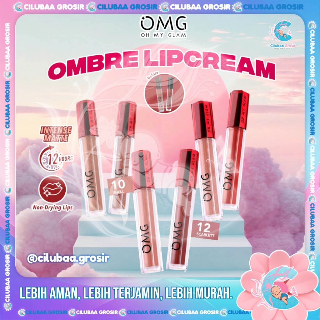 BEST COMBO Ombre Lip Cream OH MY GLAM || PAKET Ombre Lips OMG || Lip Cream OMG Ombre Coffee Edition
