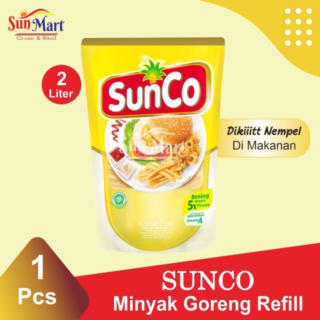 

SUNCO 2Liter Minyak goreng Bening Kwalitas Premium