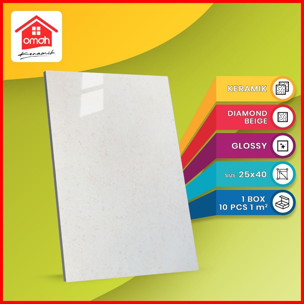 Keramik Dinding Glossy Signature 25x40 Diamond Beige