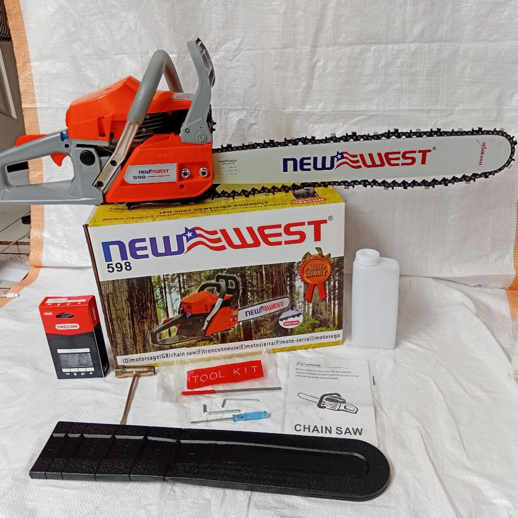 CHAINSAW 598 NEW WEST MESIN POTONG KAYU BAR 22 NEW WEST ORIGINAL