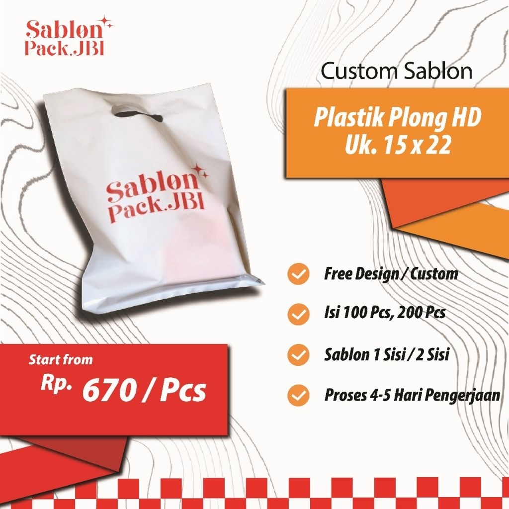 

Sablon Plastik Plong HD Ukuran 15 x 22 cm isi 100 Pcs & 200 Pcs, Plong HD Ukuran 15 x 22 Cm, Custom Sablon Plastik