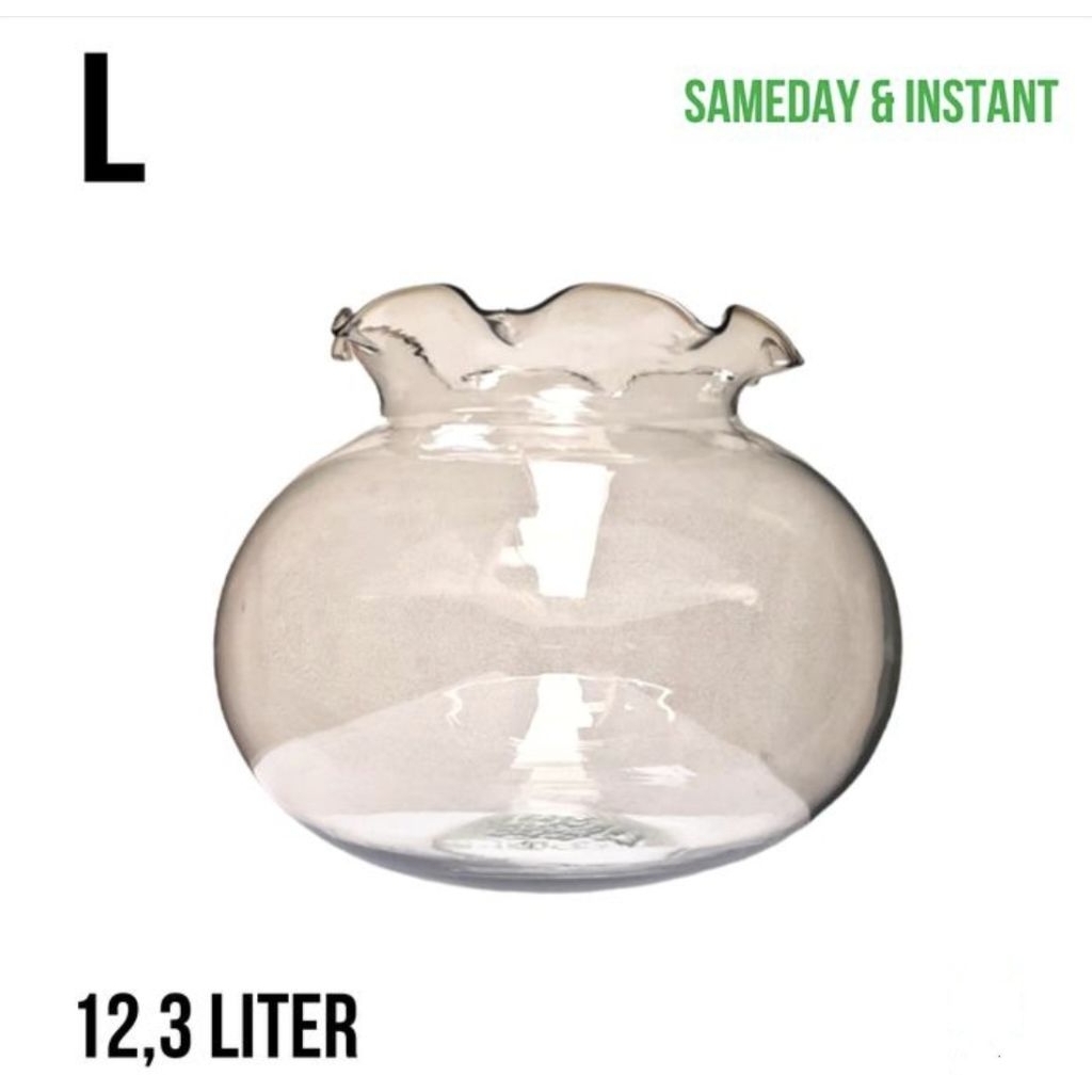 Aquarium Bulat 12,3/10,5/ Liter Toples Ikan Undian AcaraDekorasi Rumah