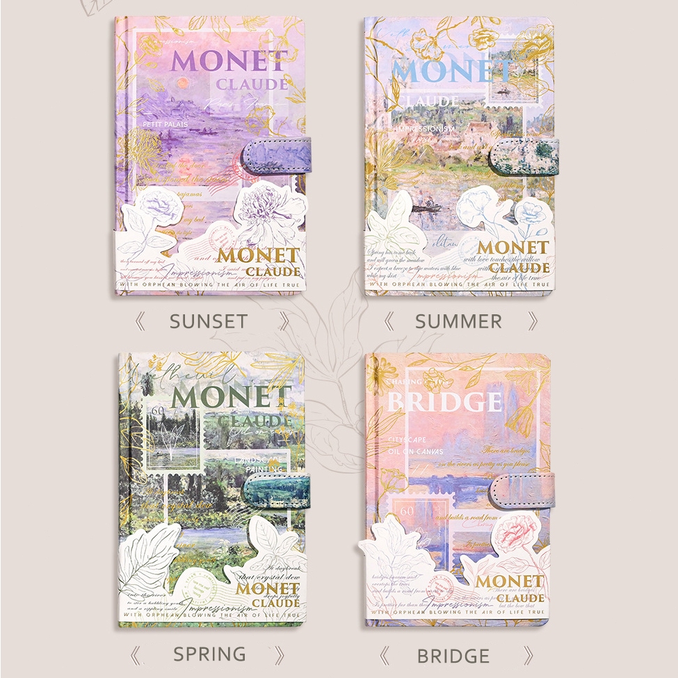 

[Whispers] 96 Lembar Monet Journal Buku Nota Vantage Buku Diary Aesthetic Notebook With Megnetic