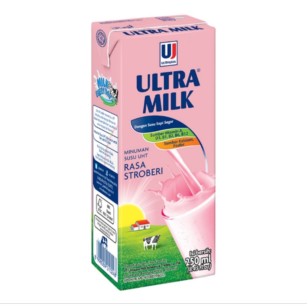 

Ultra Milk Susu UHT Stroberi Kotak 250 ml