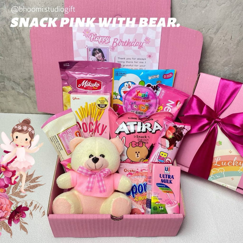 

Kado Ulang Tahun Cewek Cowok Kado Pacar Kado Bestie Hampers Snack Giftbox Snack Giftsets Kado Serba Pink