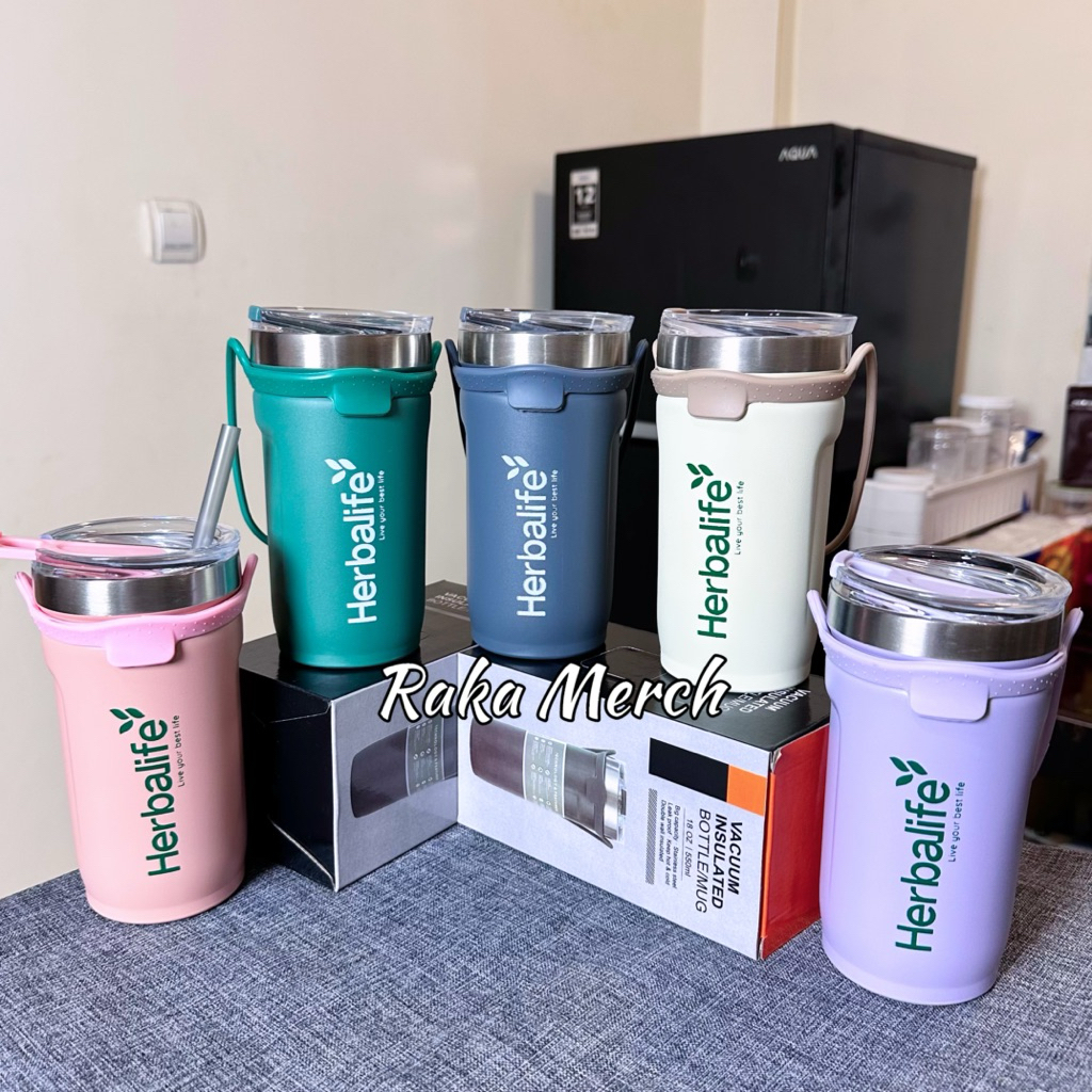 Tumbler herb* life 550 ml tahan panas dan dingin (retca)
