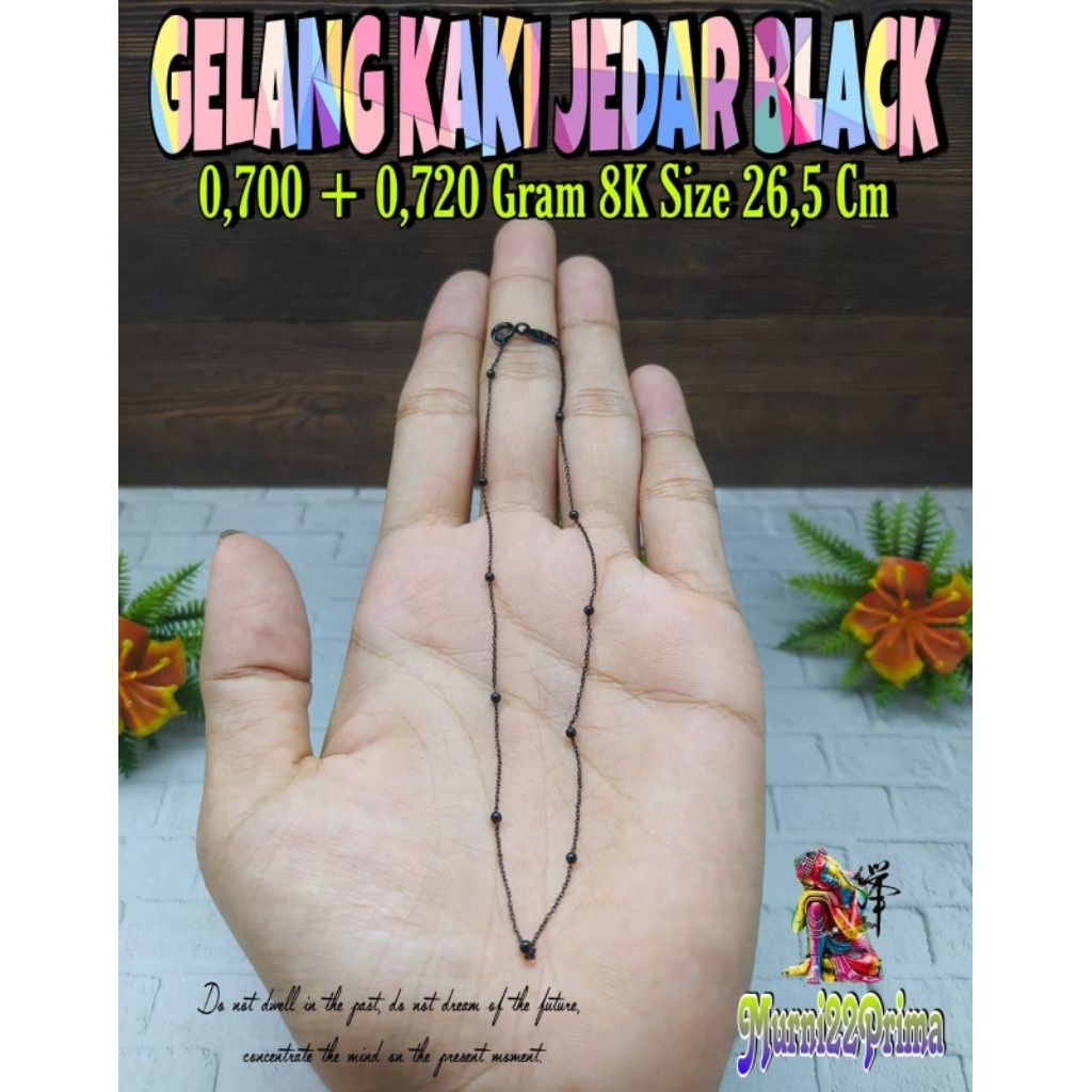 GELANG KAKI JEDAR BLACK EMAS ASLI