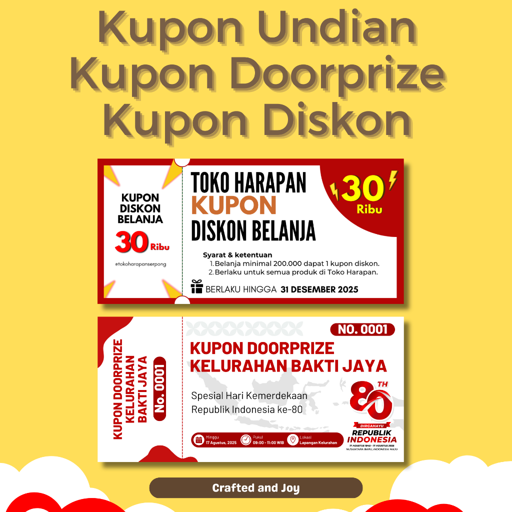 

[CUSTOM] Kupon Undian Doorprize, Kupon Diskon, Kupon Promo