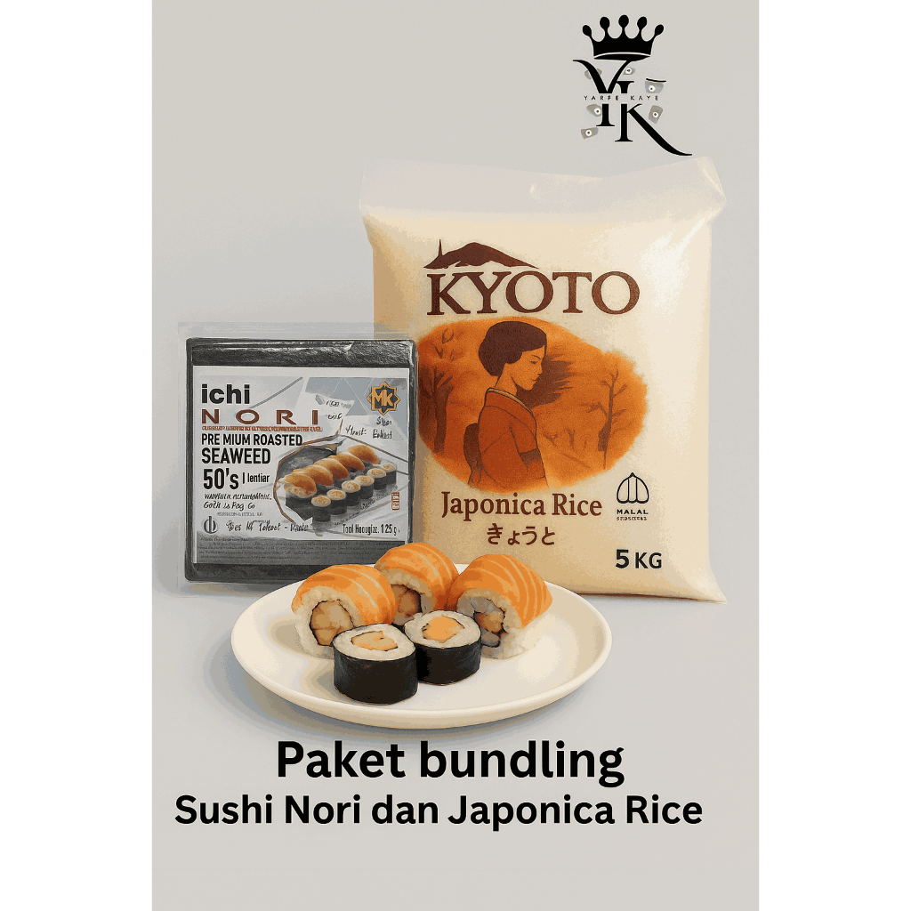PAKET MURAH NORI ICHINORI 50S + BERAS KYOTO 5 KG | BERAS SERTA NORI DENGAN KUALITAS PREMIUM | SAMA S