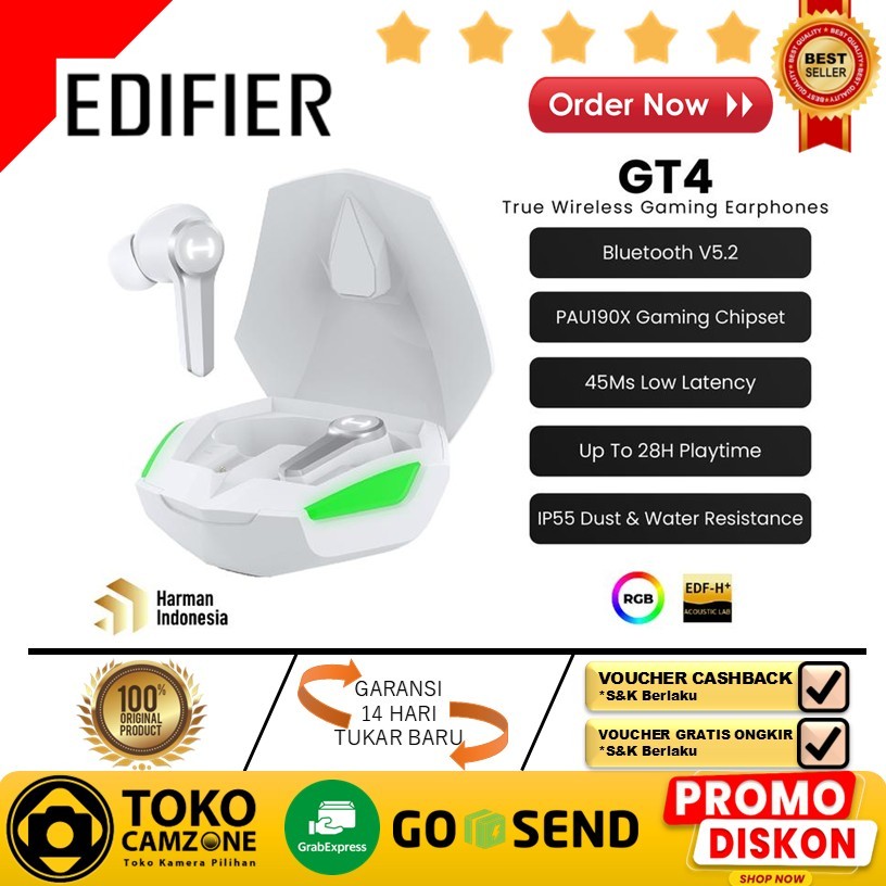 HECATE by EDIFIER GT4 True Wireless Gaming Earphone - GARANSI RESMI