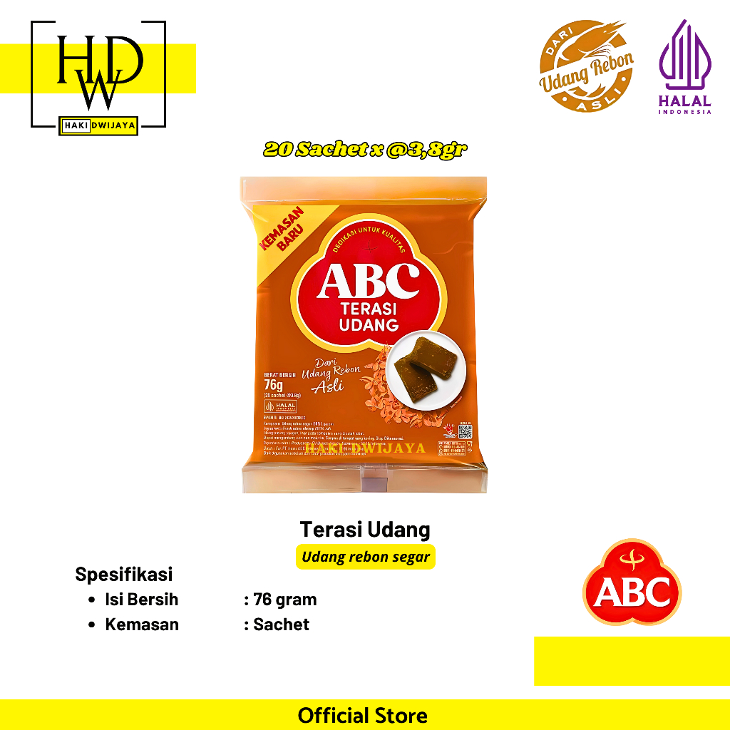 

ABC Terasi Udang Berkualitas 20 Sachet @3,8gram