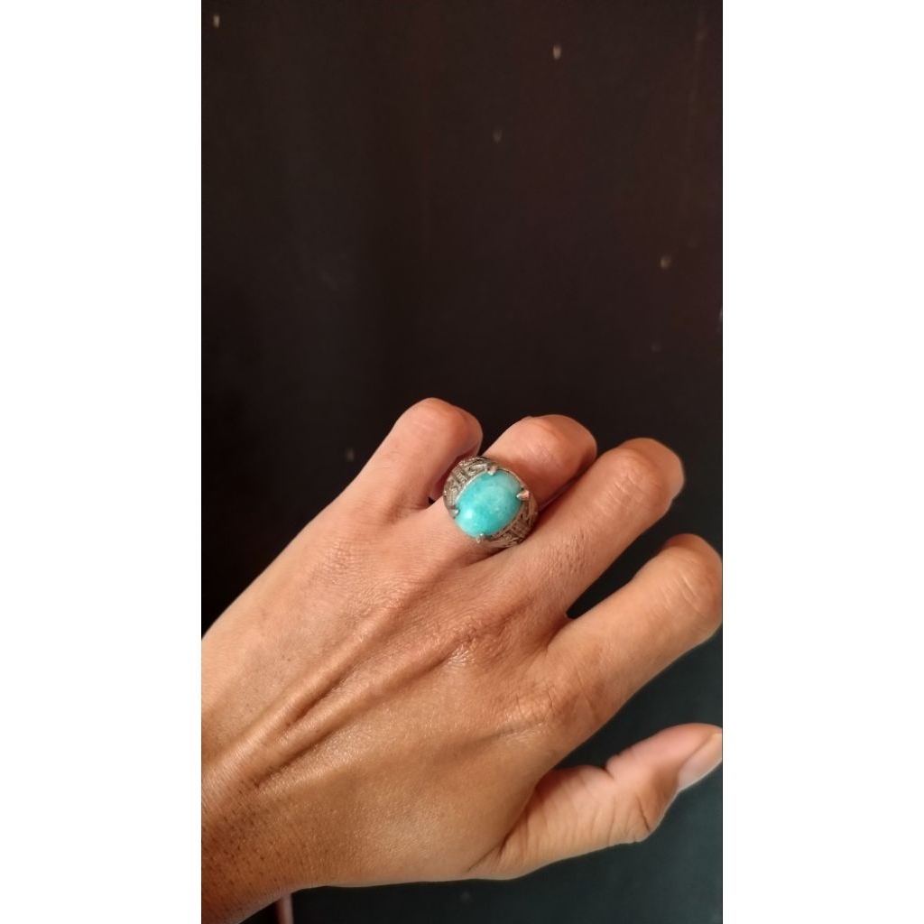 Cincin Batu Akik biru