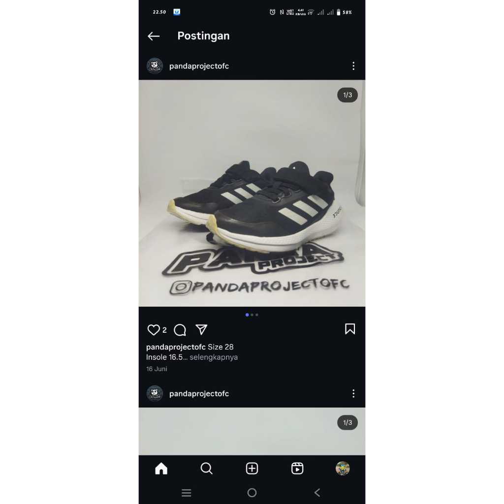 sepatu garis 3 preloved yahuddd