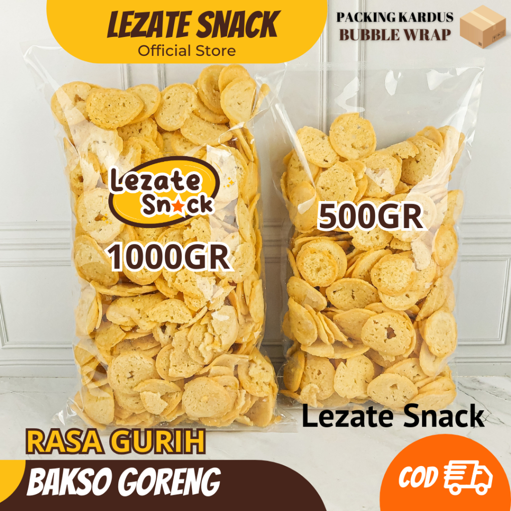 

Keripik Bakso Goreng Pipih 1KG Basreng Kiloan Murah Renyah Gurih / Basreng Koin Mekar Original Pedas Daun Jeruk Lezate Snack
