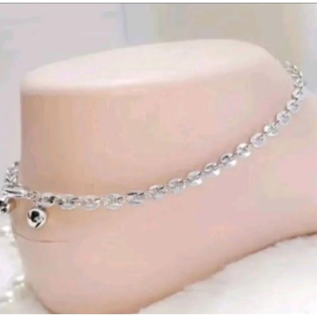Gelang kaki nuri silver asli titanium dijamin asli anti luntur tidak berkarat